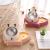 2021 new slow food bowl water dispenser, cat bowl, stainless steel dog bowl, 15-degree inclined bowl, anti-cervical vertebrae pet bowl, dog bowl Specification image